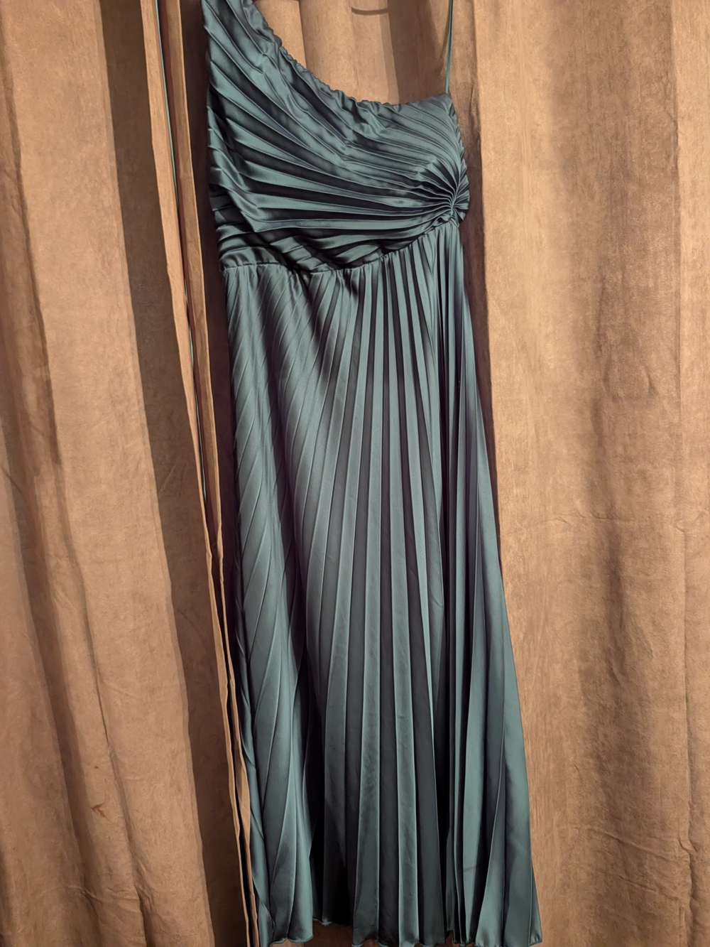 Abercrombie Pleated One-Shoulder Maxi Dress